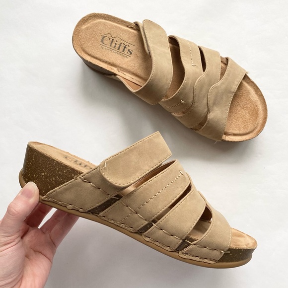 Cliffs by White Mountain Wedge Sandals in Tan - Picture 2 of 5